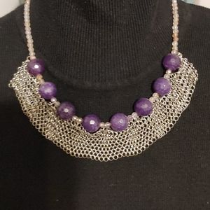 Purple crystal necklace